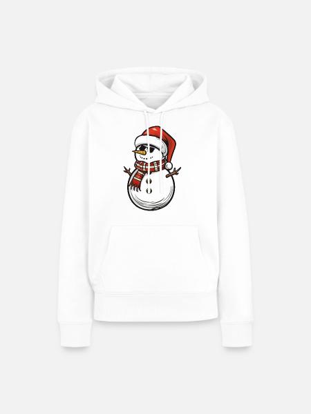 schneemann cool santa - Frauen Premium Bio Hoodie - Weiß