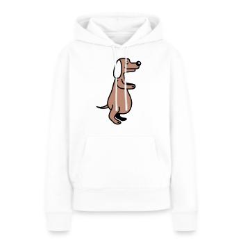 chien gros ventre en surpoids drôle dessin animé bande dessinée - Sweat à capuche Premium bio Femme - blanc - Devant - Julia (174cm)