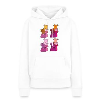 katzen treffen muster - Frauen Premium Bio Hoodie - Weiß - Vorne - Julia (174cm)