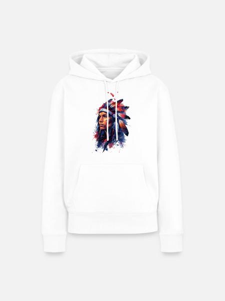 Stammeskrieger - Frauen Premium Bio Hoodie - Weiß