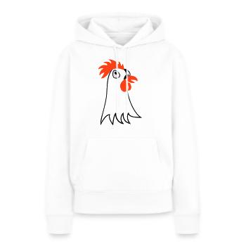 Henne / hen (Kopf, 3c) - Frauen Premium Bio Hoodie - Weiß - Vorne - Julia (174cm)