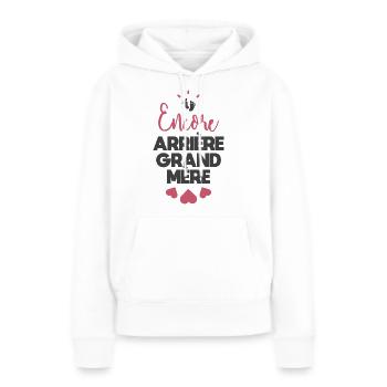 Encore arrière grand mère - Sweat à capuche Premium bio Femme - blanc - Devant - Julia (174cm)