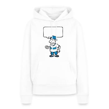 Pétanque et bulle de BD - Sweat à capuche Premium bio Femme - blanc - Devant - Julia (174cm)