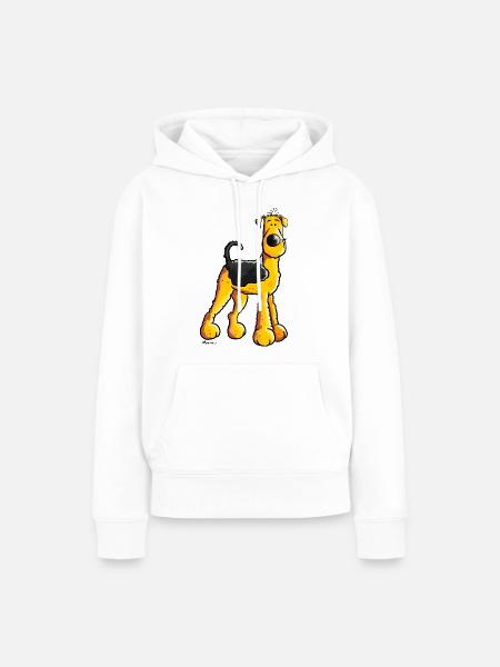 Süßer Airedale Terrier - Frauen Premium Bio Hoodie - Weiß
