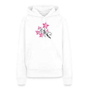 Belle fleurs en filigrane. Élément floral. - Sweat à capuche Premium bio Femme - blanc - Devant - Julia (174cm)