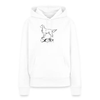 Setter debout - Sweat à capuche Premium bio Femme - blanc - Devant - Julia (174cm)