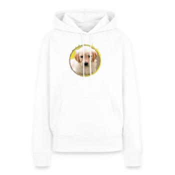 chiot - Sweat à capuche Premium bio Femme - blanc - Devant - Julia (174cm)