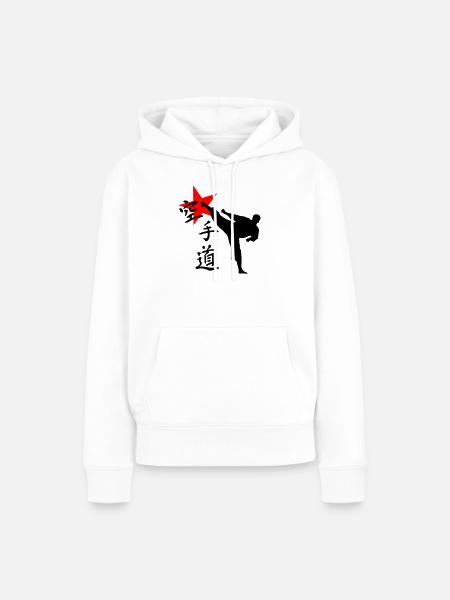 Karate Kick Yokogeri - Frauen Premium Bio Hoodie - Weiß