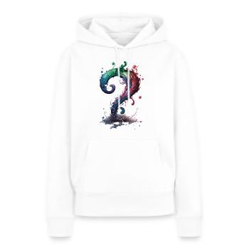 J’ai une question - Sweat à capuche Premium bio Femme - blanc - Devant - Julia (174cm)