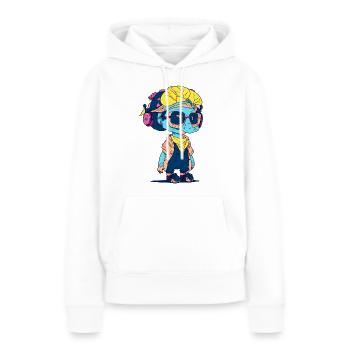 Komischer Kauz - Frauen Premium Bio Hoodie - Weiß - Vorne - Julia (174cm)