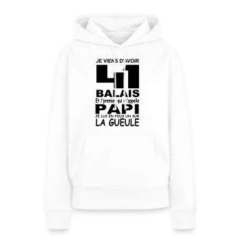 Je viens d'avoir 41 balais / anniversaire 41 ans - Sweat à capuche Premium bio Femme - blanc - Devant - Julia (174cm)