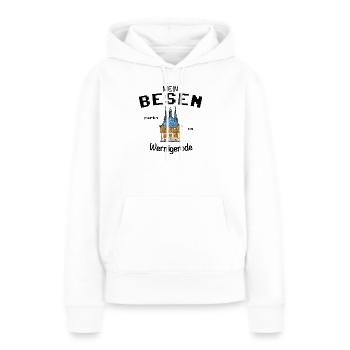 Mein Besen parkt in Wernigerode, Hexen, Fun Lustig - Frauen Premium Bio Hoodie - Weiß - Vorne - Julia (174cm)