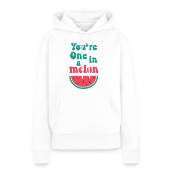 Du bist eins in einer Melone - Frauen Premium Bio Hoodie - Weiß - Vorne - Julia (174cm)