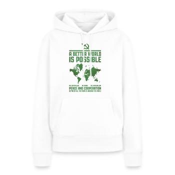 Un monde meilleur 2 - Sweat à capuche Premium bio Femme - blanc - Devant - Julia (174cm)