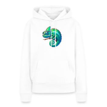 Caméléon - Sweat à capuche Premium bio Femme - blanc - Devant - Julia (174cm)