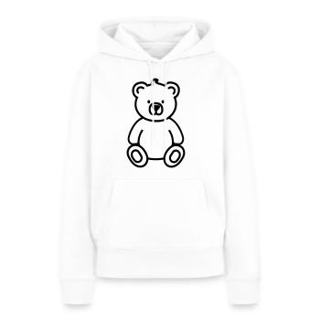 Ours en peluche - Sweat à capuche Premium bio Femme - blanc - Devant - Julia (174cm)