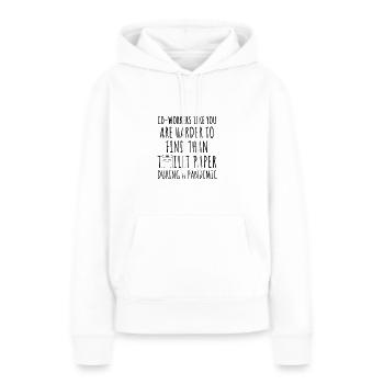 Cadeau d’adieu pour les collègues, cadeaux d’adieu - Sweat à capuche Premium bio Femme - blanc - Devant - Julia (174cm)