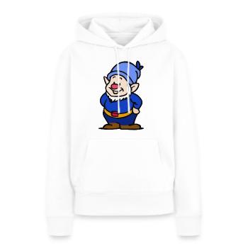 Nain avec capuchon bleu - Sweat à capuche Premium bio Femme - blanc - Devant - Julia (174cm)
