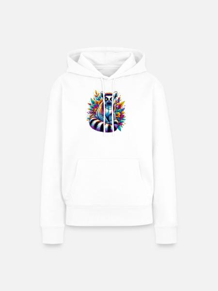 Lemur - Frauen Premium Bio Hoodie - Weiß