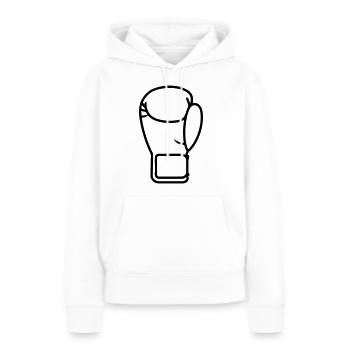 gant de boxe - Sweat à capuche Premium bio Femme - blanc - Devant - Julia (174cm)