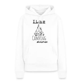 I Love Camping - Frauen Premium Bio Hoodie - Weiß - Vorne - Julia (174cm)