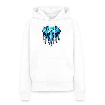 Diamant - Frauen Premium Bio Hoodie - Weiß - Vorne - Julia (174cm)