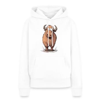Funny bison - Women’s Premium Organic Hoodie - white - Front - Julia (174cm)