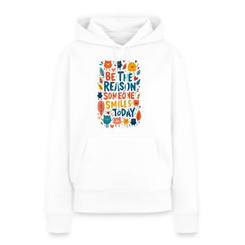 Soyez la raison - Sweat à capuche Premium bio Femme - blanc - Devant - Julia (174cm)