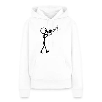 Fanfare trompette transparente - Sweat à capuche Premium bio Femme - blanc - Devant - Julia (174cm)