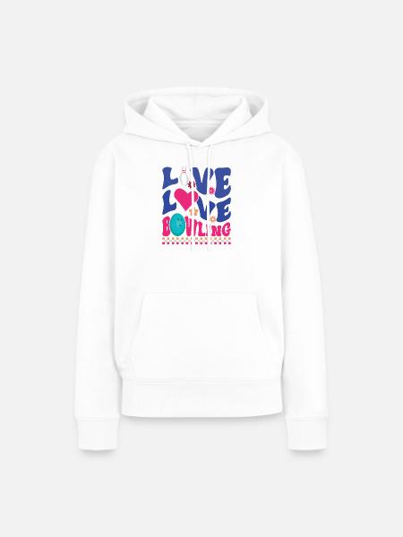Leben, Liebe, Bowling - Frauen Premium Bio Hoodie - Weiß