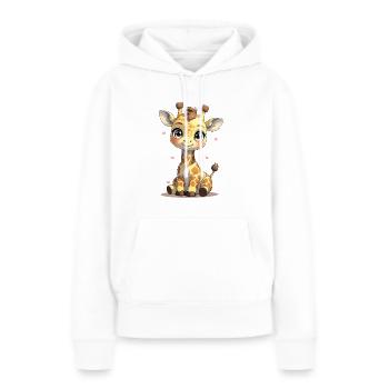 Bébé girafe - Sweat à capuche Premium bio Femme - blanc - Devant - Julia (174cm)