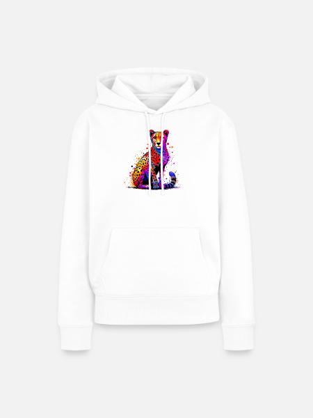 Gepard - Frauen Premium Bio Hoodie - Weiß