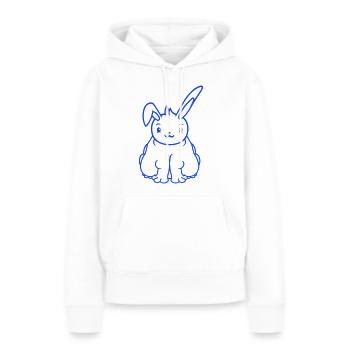 Gros Lapin Assis En Surpoids Gros Affamé Drôle - Sweat à capuche Premium bio Femme - blanc - Devant - Julia (174cm)