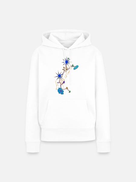 Aquarius – Magische Sternzeichen und Blumen - Frauen Premium Bio Hoodie - Weiß