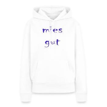 moche bon - Sweat à capuche Premium bio Femme - blanc - Devant - Julia (174cm)