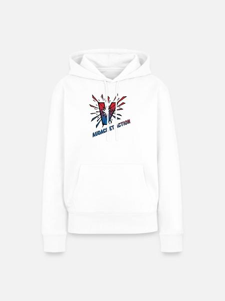 Audace et Action Vibes - Frauen Premium Bio Hoodie - Weiß