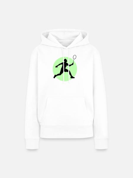 Badminton Spieler Vorhand - Frauen Premium Bio Hoodie - Weiß