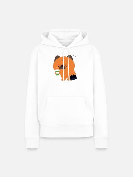 Schläfriger Deutscher Schäferhund-Kaffee - Frauen Premium Bio Hoodie - Weiß