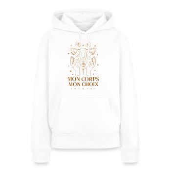 Mein Körper Meine Wahl Feminismus Freiheit - Frauen Premium Bio Hoodie - Weiß - Vorne - Julia (174cm)