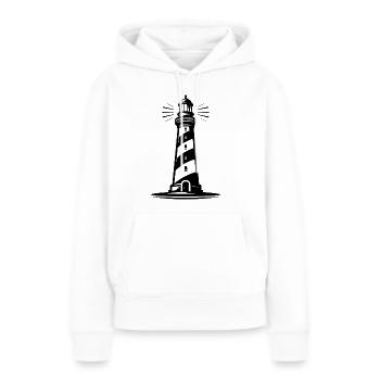 phare - Sweat à capuche Premium bio Femme - blanc - Devant - Julia (174cm)