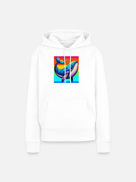 Wal - Frauen Premium Bio Hoodie - Weiß