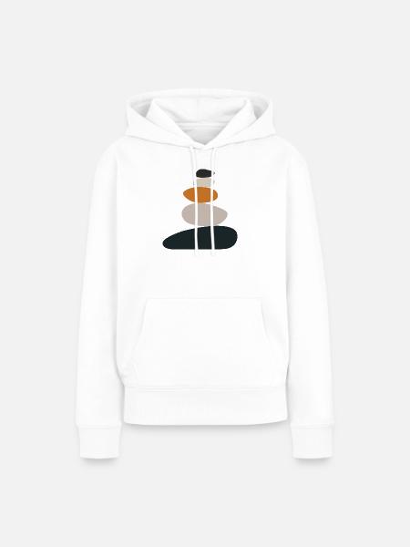 Steinestapel Zen Balance - Frauen Premium Bio Hoodie - Weiß