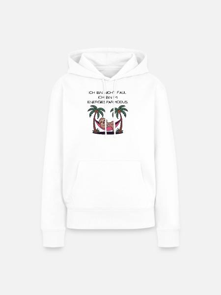Faultier in Palmen-Hängematte - Frauen Premium Bio Hoodie - Weiß