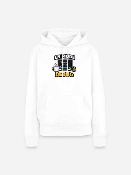 Im Debug-Modus Humor-Entwickler - Frauen Premium Bio Hoodie - Weiß