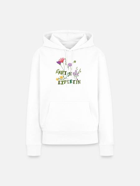 Gartenexpertin - Frauen Premium Bio Hoodie - Weiß