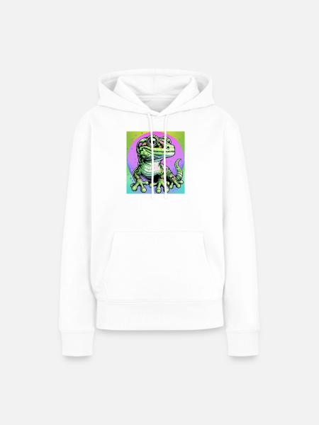 Gecko - Frauen Premium Bio Hoodie - Weiß