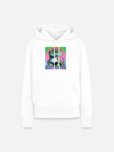 Gecko - Frauen Premium Bio Hoodie - Weiß