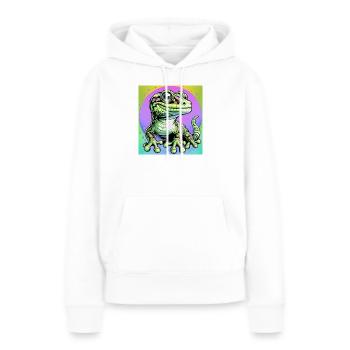 Gecko - Frauen Premium Bio Hoodie - Weiß - Vorne - Julia (174cm)