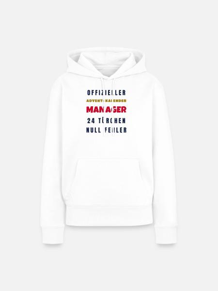 Adventskalender Manager 24 Türchen Adventszeit - Frauen Premium Bio Hoodie - Weiß