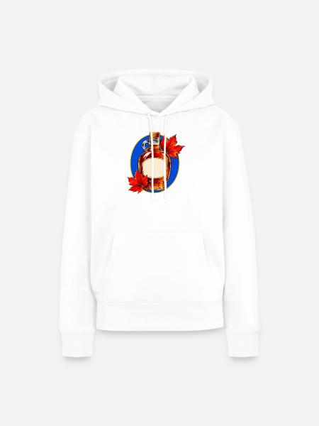 Ahornsirupflasche mit roten Herbstblättern - Frauen Premium Bio Hoodie - Weiß